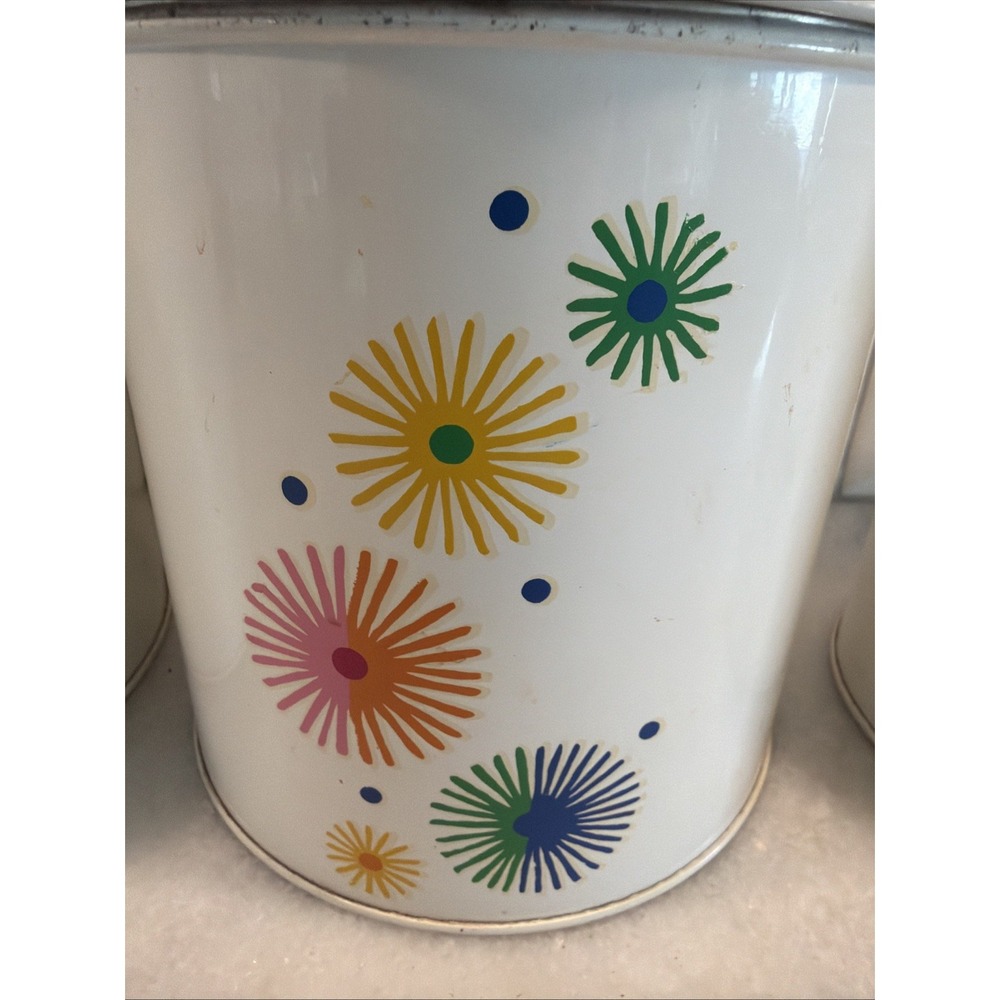 Vintage MCM Atomic Pattern Colorful Metal Canisters GW992 - Picture 3 of 14